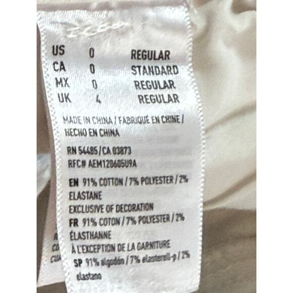 AMERICAN EAGLE WHITE SUPER STRETCH DENIM JEANS WOMENS SIZE 0 - Picture 4 of 5